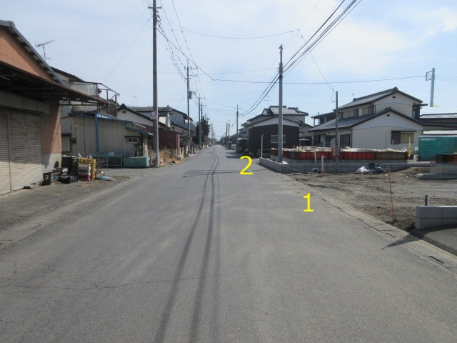 【仲介手数料無料】新築戸建　深谷市中瀬1669-6（全2棟）の前面道路含む現地写真