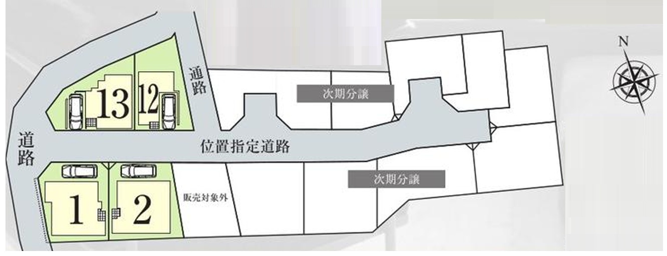 梶ヶ谷　13号棟の区画図