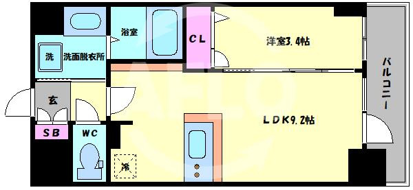 プレサンス立売堀ベルヴィルの間取り|プレサンス立売堀ベルヴィル　間取り