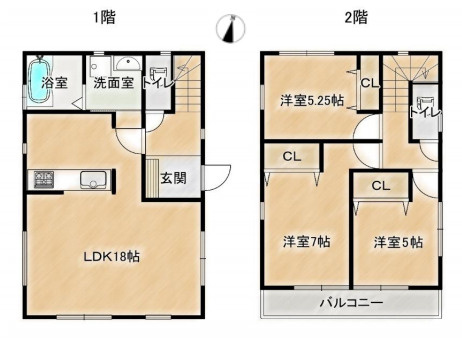 さいたま市見沼区大字西山村新田　中古一戸建ての間取り