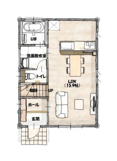 【間取り】 | 中央区出水5丁目B棟 | ☆1階間取り☆