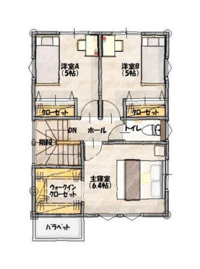 【間取り】 | 中央区出水5丁目B棟 | ☆2階間取り☆