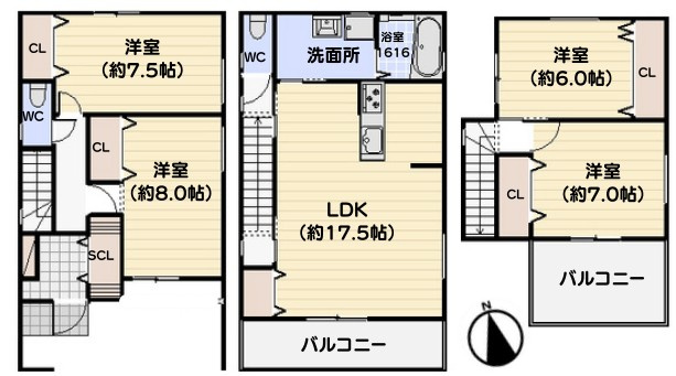 堺市堺区南向陽町　貸店舗の間取り