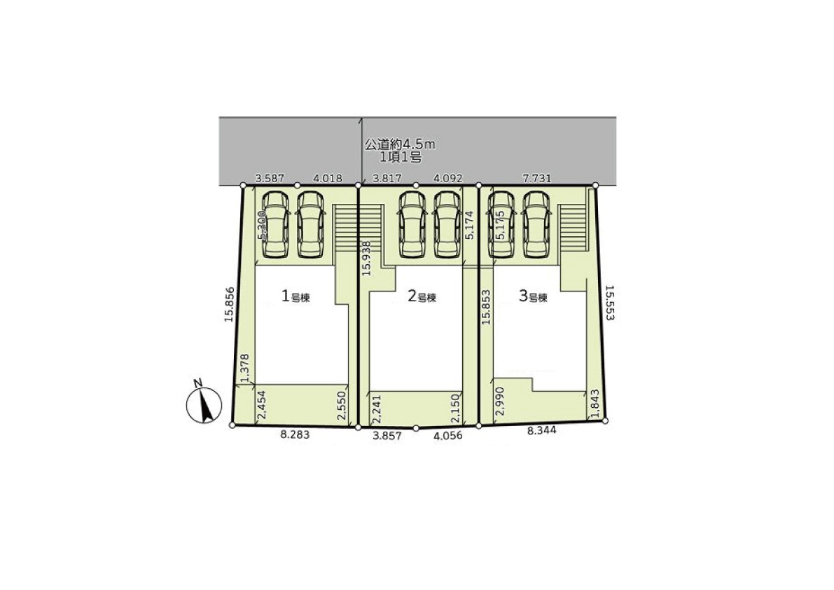 全３棟／スカイバルコニー付きZEH水準／旭区善部町の区画図