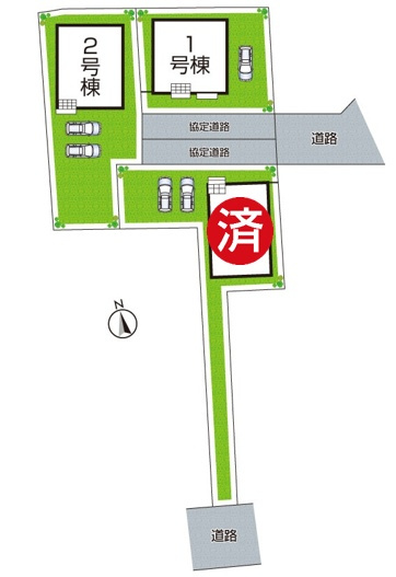 高槻市唐崎中　第3期　新築一戸建ての区画図|全3区画