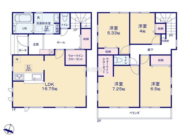 【新築分譲住宅】富士見市渡戸1丁目の間取り