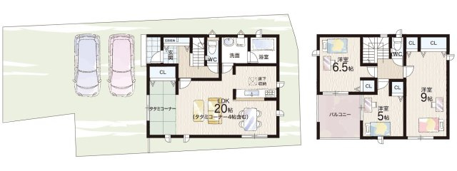 ■高槻市唐崎中　第3期　新築一戸建ての間取り|2号地