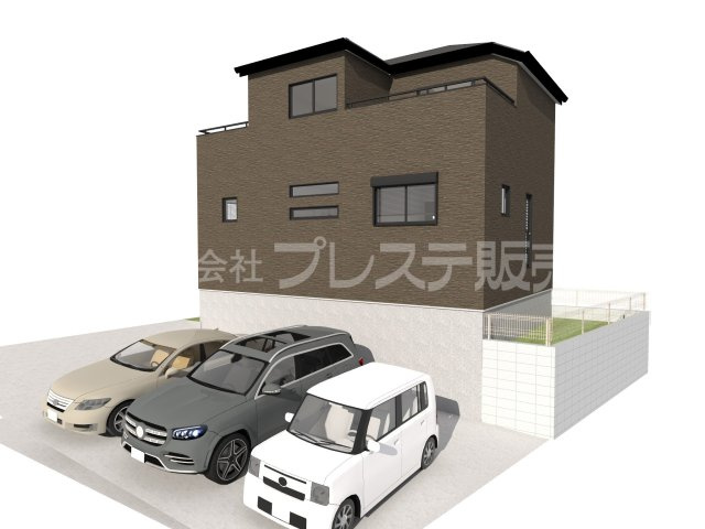 奈良市学園朝日町の新築一戸建の完成予想図|建物完成イメージ／ご内覧いただけるモデルハウスもあります♪※現地に係員は常駐しておりません。