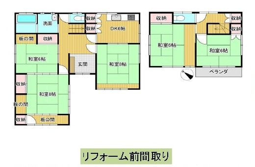 中古戸建　深谷市小前田2808-7（リフォーム住宅）の間取り