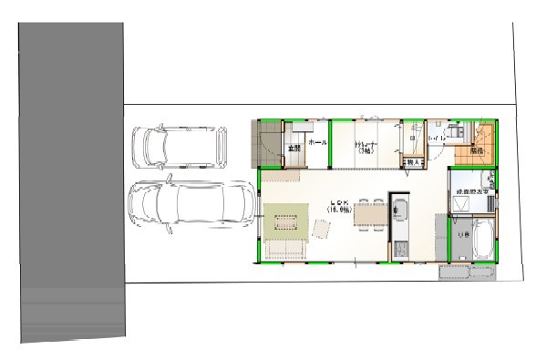 土佐市高岡町乙　新築戸建⑫の区画図|■金額2,598万円■土地面積102.95㎡■建物面積97.49㎡■3LDK