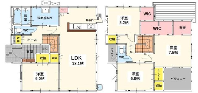 京都郡苅田町大字苅田3期　新築一戸建ての間取り|18.1帖の広々リビング♪
【苅田町　新築戸建て】