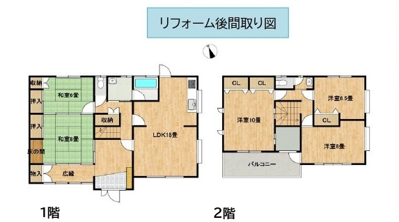 中古戸建　熊谷市三本1478-2（リフォーム住宅）の間取り