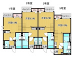 【間取り】 | Calm古賀 | 左から3番目が203号室の間取りです。