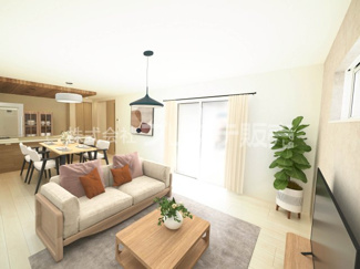 【居間・リビング】 | 現地写真（リビング）ＬＤＫは広々１９帖！南向きですので、陽あたり良好です♪