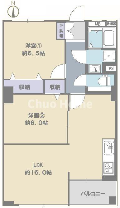 北砂四丁目住宅の間取り|7階部分・南向きにつきまして日当り・通風・眺望良好。新規リノベーションマンション。