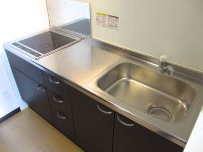 レオネクスト美原野元のキッチン|広々キッチン、収納キャビネットもたっぷり！