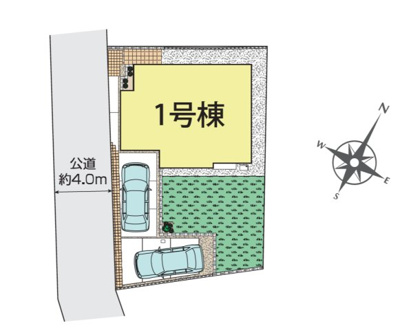 【区画図】 | 広々とした庭スペース／土地面積約54坪強／旭区東希望が丘
