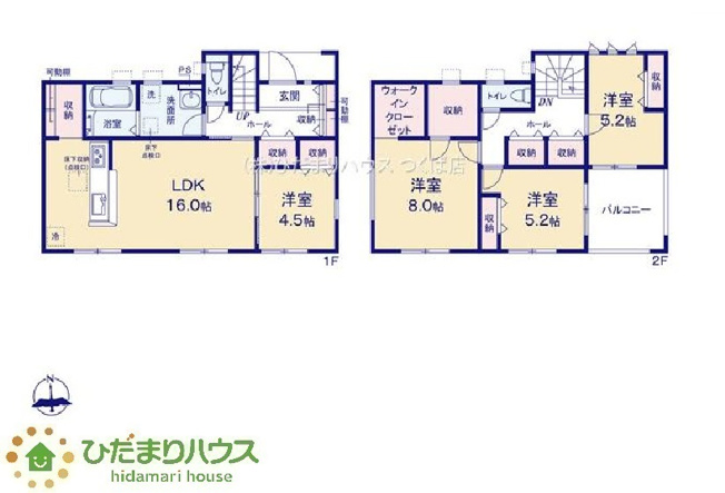 【間取り】 | 水戸元吉田町10期　新築戸建　2号棟 | 季節ごとの入れ替え不要、頼もしいＷＩＣ