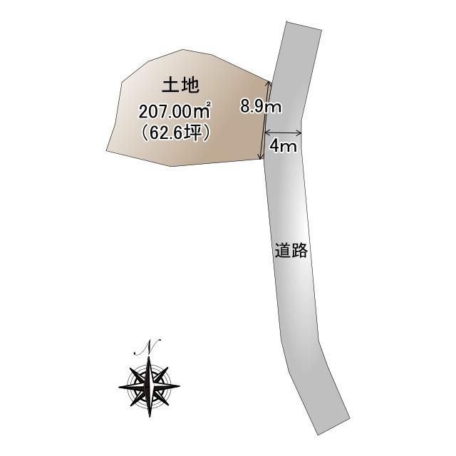売土地　静岡市葵区大岩３丁目の土地図|207平米（約62坪）の土地です！