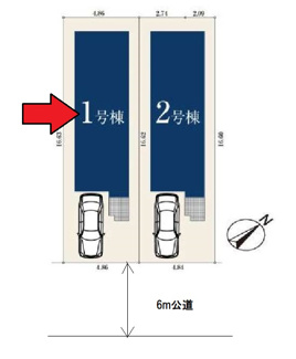 【区画図】 | 府中市四谷1丁目新築戸建 | 区画図。