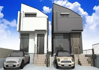 【外観パース】 | 府中市四谷1丁目新築戸建 | ※パース図はイメージであり、実際の仕様とは異なる場合がございます。