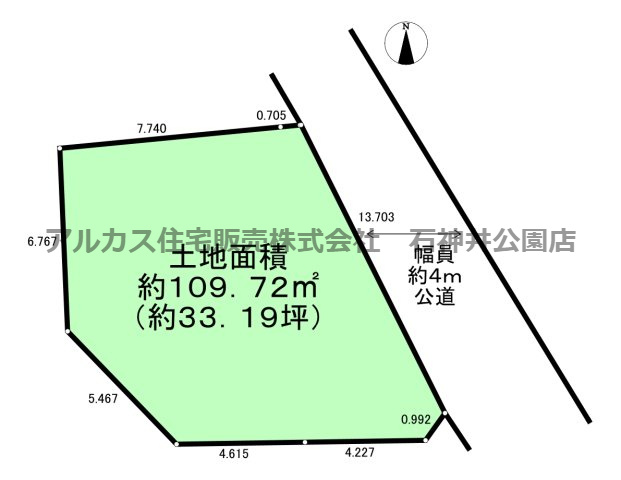 練馬区大泉学園町１丁目　土地　西武池袋線　大泉学園の区画図