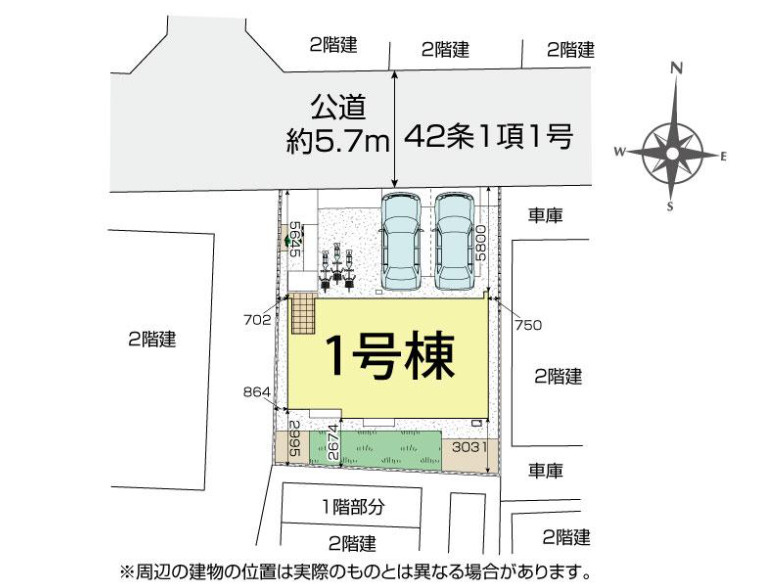 新築／ふじみ野市仲３丁目の区画図|駐車スペースあり（車種による）