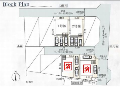 【仲介手数料０円】平塚市山下第15　新築一戸建て　全4棟の区画図|平塚市山下第15　新築一戸建て　全4棟