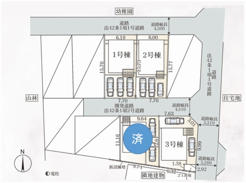 【区画図】 | 【仲介手数料０円】平塚市山下第15　新築一戸建て　全4棟 | 平塚市山下第15　新築一戸建て　全4棟