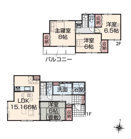 古河市諸川23-P1　新築戸建　8号棟の間取り