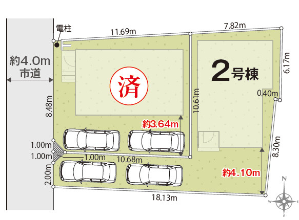 小田原市飯泉　第1期　新築戸建　全2棟2号棟の区画図
