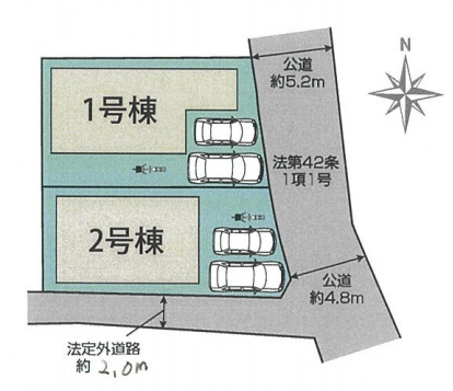 新築戸建　ブルーミングガーデン篠町野条イカノ辻南の区画図