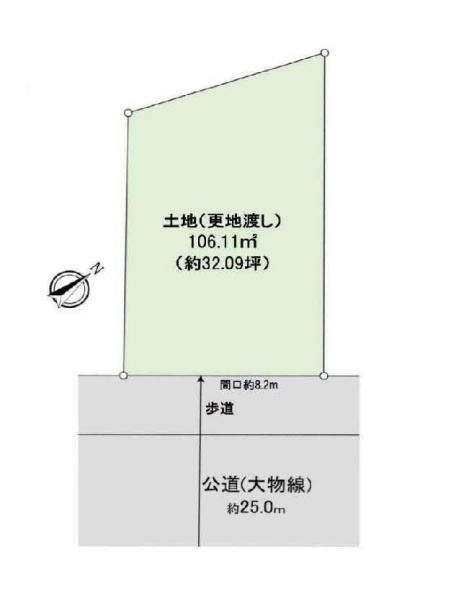 尼崎市大物町　ロードサイド土地の土地図