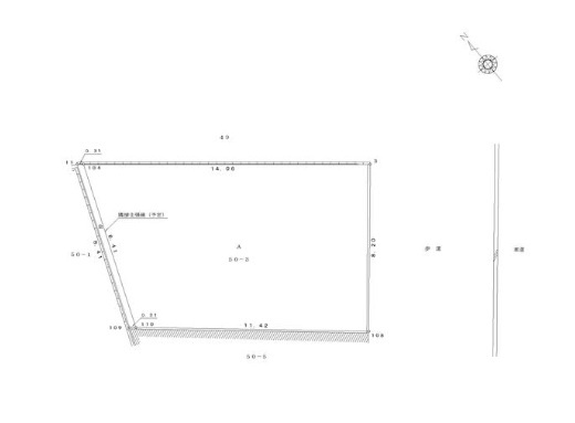 尼崎市大物町　ロードサイド土地の区画図