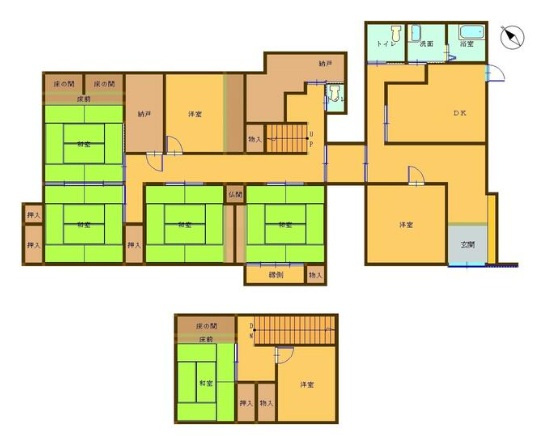【中古戸建】桐生市相生町2丁目の間取り|■間取り図｜敷地面積：1121.83㎡（約339.35坪）建物面積：220.60㎡（約66.73坪）