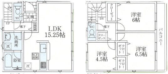 小中学校が近い　閑静な住宅街の間取り|3LDK