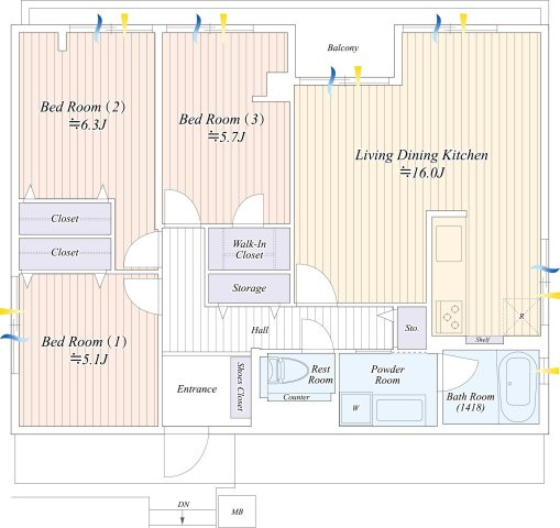 パロス中町の間取り