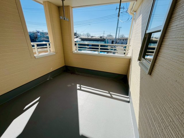 【Livele Garden】　小山市中久喜　第１　全5邸のバルコニー|〇２号棟　バルコニー〇
広々インナーバルコニー♪お洗濯物を乾かす強い味方になります（＾＾）
2026年2月撮影