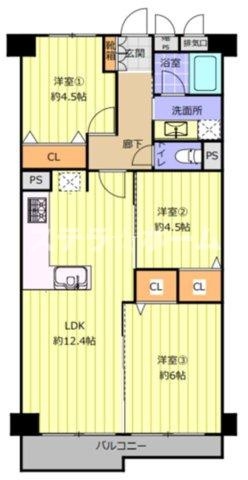 高殿コーポの間取り|3LDK