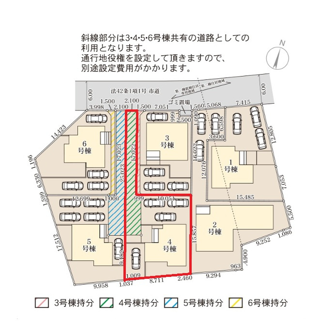 リーブルガーデン  小美玉市羽鳥　13期　4の区画図|敷地面積約76坪、駐車4台可能です。