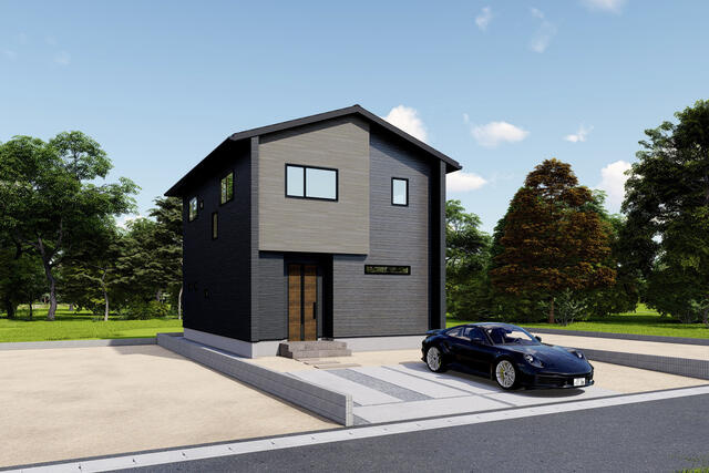 久留米市南3丁目　新築戸建ての外観パース|外観パースです