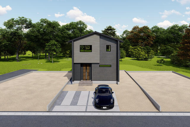 久留米市南3丁目　新築戸建ての外観パース|外観パースです