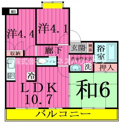 INSURANCE(インシュランス) BLDG.(ビルディング) Ⅸ(ナイン)船橋の間取り