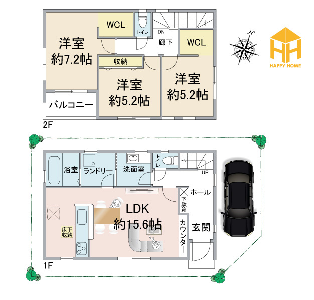 リーブルガーデン尼崎市南初島町新築一戸建て｜3LDK＋駐車1台可の間取り|※図面と現況が異なる場合は、現況を優先します。