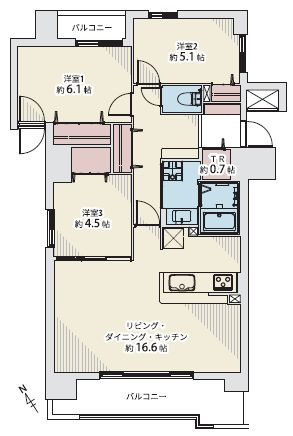 【間取り】 | ロイヤルシャトー白石本通