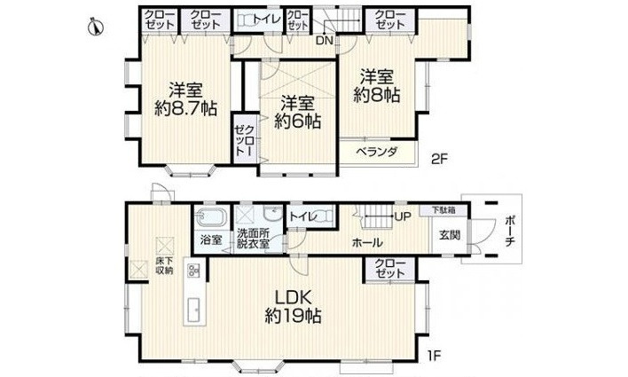 広島市安佐南区相田４丁目　新築一戸建ての間取り