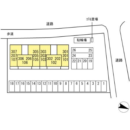 アテリア伍番館の区画図