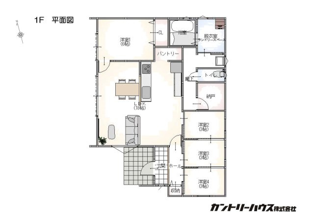 久留米市上津町の新築一戸建の間取り