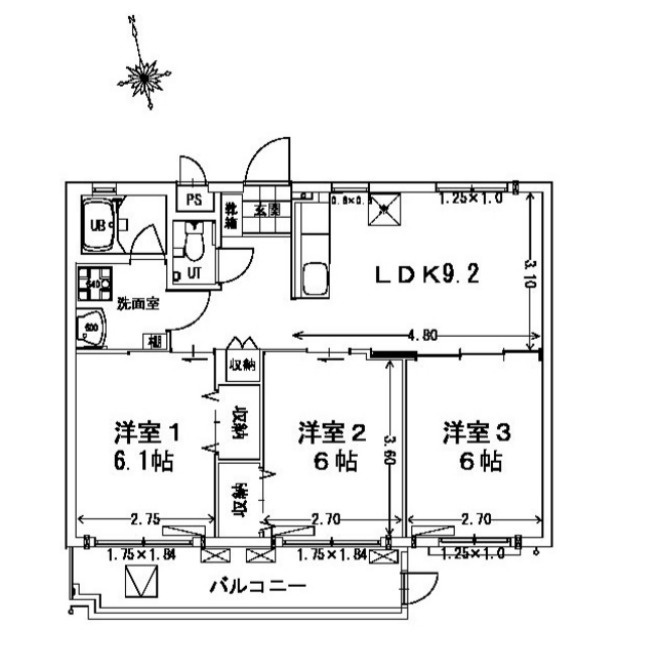グリーンハウスIIの区画図