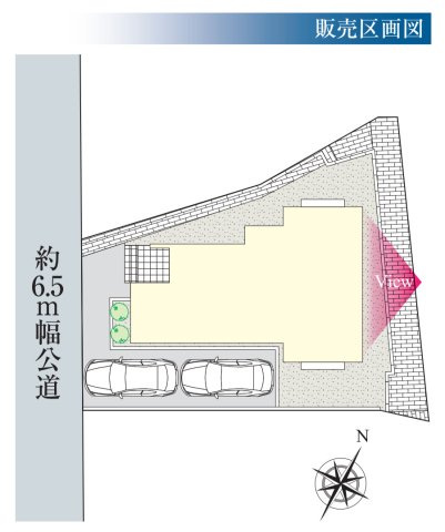 横浜市南区別所4丁目　新築戸建【仲介手数料無料】カースペース2台の区画図